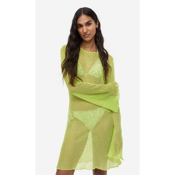 H&M Krótka sukienka plażowa - 1065604008 Limonkowy
