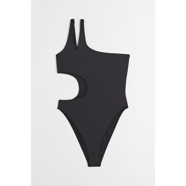 H&M Kostium kąpielowy na jedno ramię High leg - 1046234008 Czarny