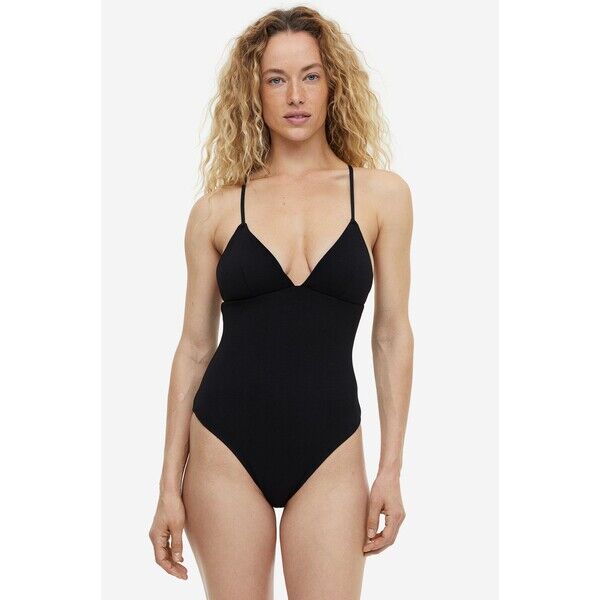 H&M Kostium kąpielowy z usztywnianymi miseczkami - 1041723004 Czarny