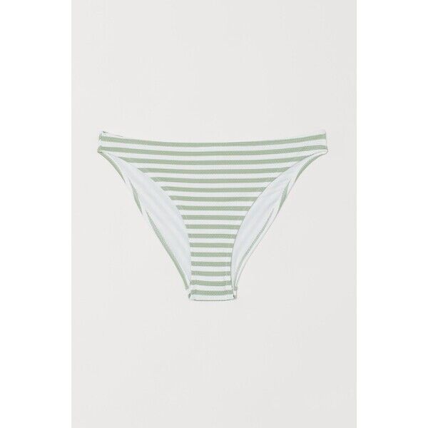 H&M Dół od kostiumu - Normalna talia - -ONA 0940057036 Jasnozielony/Białe paski