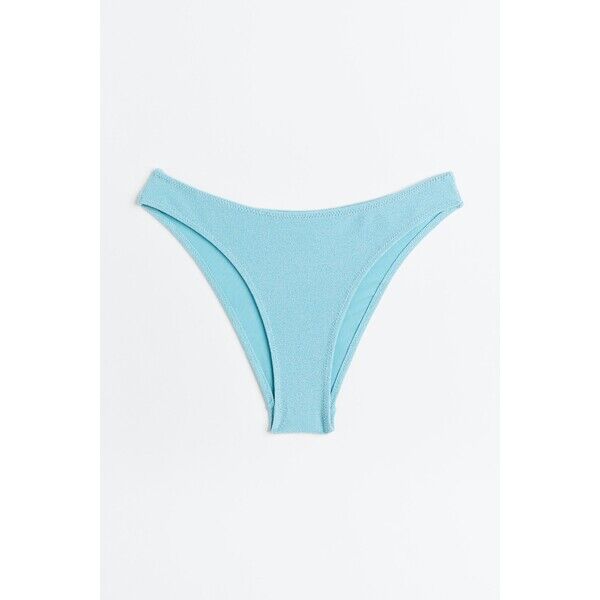 H&M Dół od kostiumu High-leg - Normalna talia - 1117683008 Jasnoturkusowy/Brokat