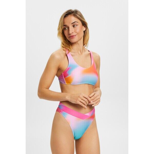 Esprit Wyściełana góra od bikini bez fiszbin, wzór batikowy 023EF1A319_672