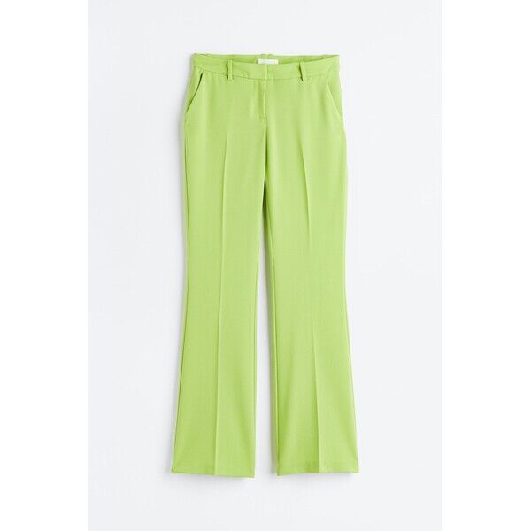 H&M Rozszerzane spodnie z diagonalu - 1128000001 Limonkowy