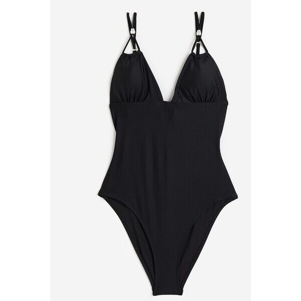 H&M Kostium kąpielowy z wycięciem High-leg - Bez rękawów - 1154218001 Czarny