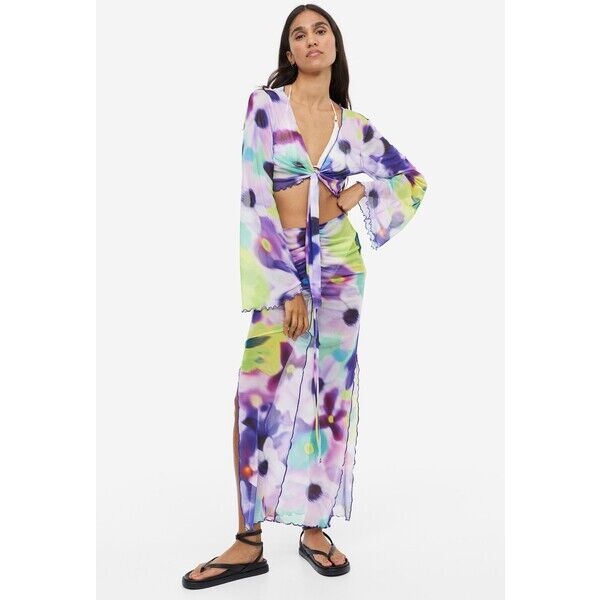 H&M Długa spódnica plażowa - 1166951001 Fioletowy/Kwiaty