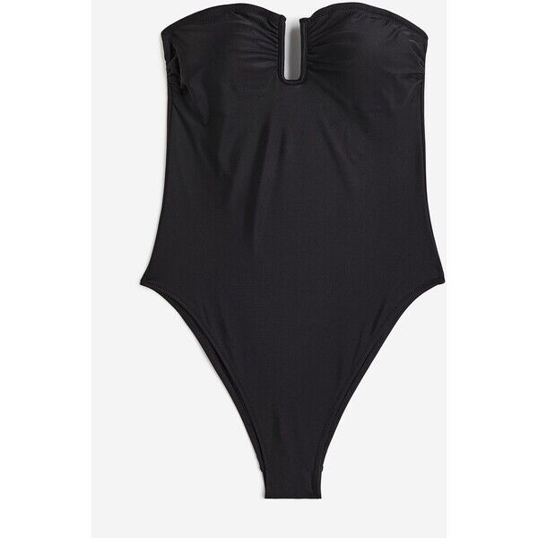 H&M Kostium kąpielowy bandeau High-leg - Bez rękawów - 1140385001 Czarny