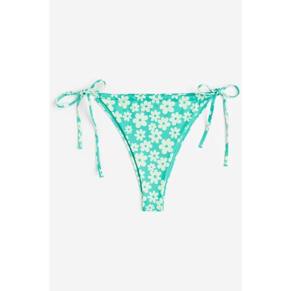 H&M Dół od kostiumu - Normalna talia - 1046233009 Jaskrawozielony/Kwiaty