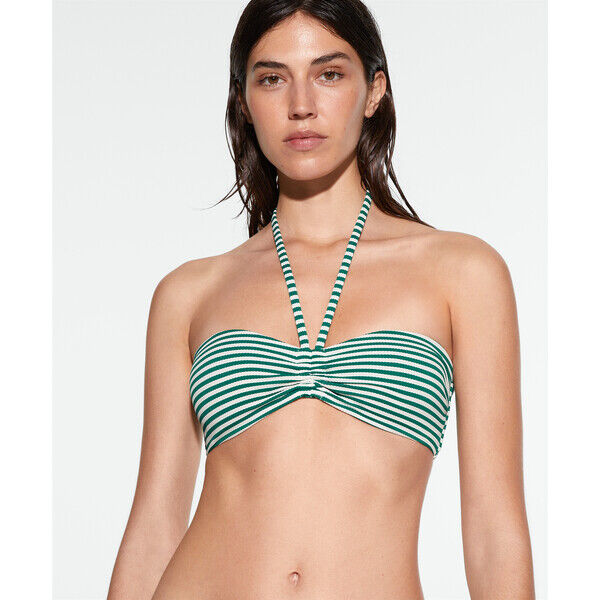 Oysho Top od bikini bandeau z piki w paski
