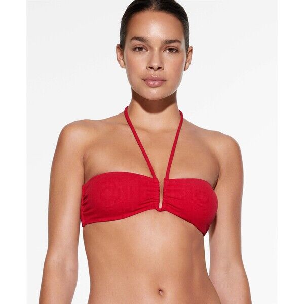 Oysho Top od bikini bandeau z piki z zaokrąglonym dekoltem