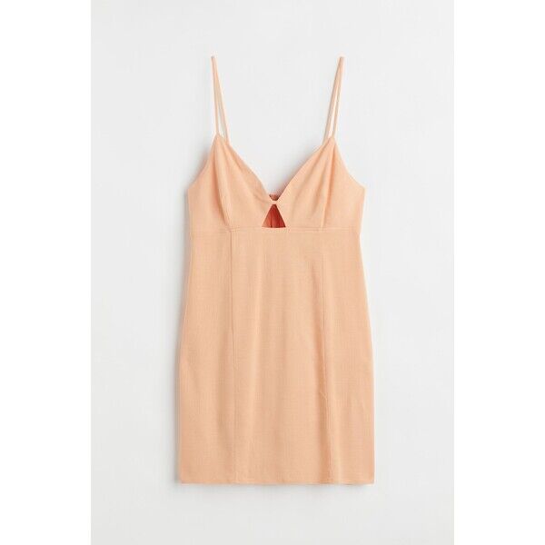 H&M Sukienka mini z wycięciem - 1081902004 Koralowy