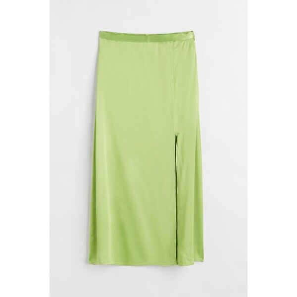 H&M Spódnica z wiskozy - 0942952003 Limonkowy