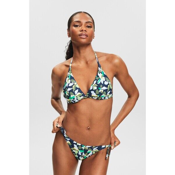 Esprit Góra od bikini z nadrukiem i wiązaniem na szyi 024EF1A341_400