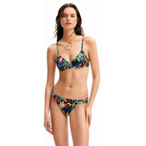 Desigual Bikini trójkątne z motywem dżungli 24SWMK102000