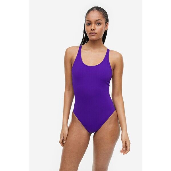 H&M Sportowy kostium kąpielowy - 1139237002 Ciemnofioletowy