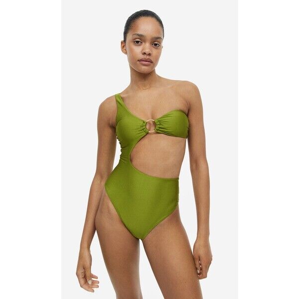 H&M Kostium kąpielowy z wycięciem High-leg - 1154371002 Zielony