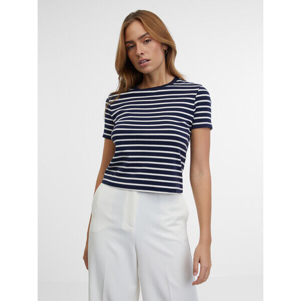 Orsay Granatowy damski t-shirt w paski 1000310575000