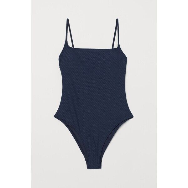 H&M Kostium kąpielowy High leg - Bez rękawów - 0963740010 Granatowy