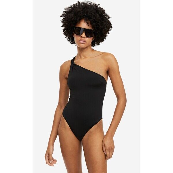H&M Kostium kąpielowy na jedno ramię High leg - 1162088003 Czarny