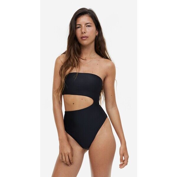 H&M Kostium kąpielowy bandeau High-leg - 1159698001 Czarny