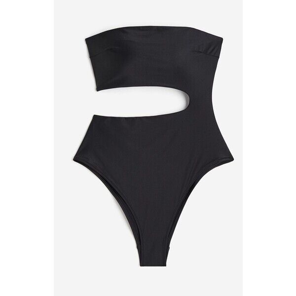 H&M Kostium kąpielowy bandeau High-leg - Bez rękawów - 1159698001 Czarny