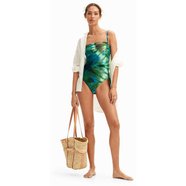 Desigual Kostium kąpielowy bandeau tie-dye 24SWMKX84019