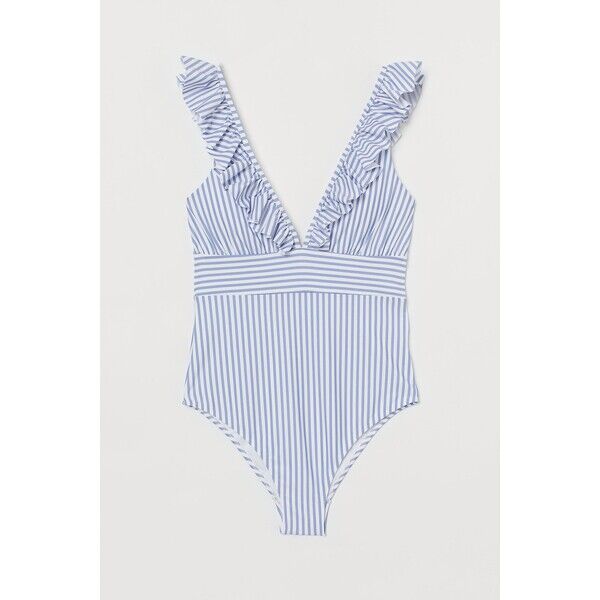 H&M Kostium kąpielowy z usztywnianymi miseczkami - 0919205001 Jasnoniebieski/Paski