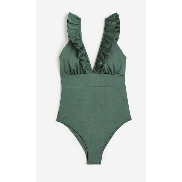 H&M Kostium kąpielowy z usztywnianymi miseczkami - 0919205001 Zieleń khaki