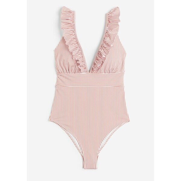 H&M Kostium kąpielowy z usztywnianymi miseczkami - 0919205001 Biały/Paski