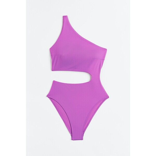 H&M Kostium kąpielowy na jedno ramię High-leg - 1116381001 Fioletowy