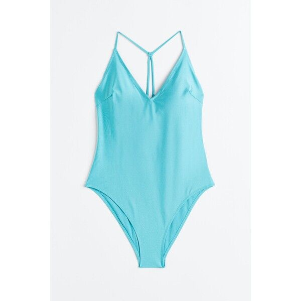 H&M Kostium kąpielowy High Leg - 1116945001 Turkusowy