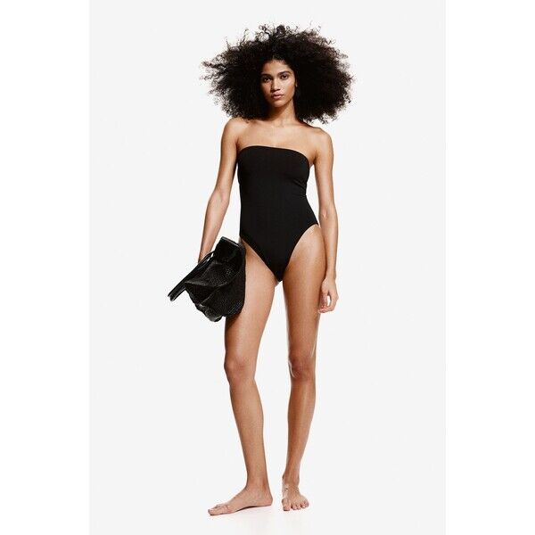 H&M Kostium kąpielowy bandeau - Bez rękawów - 1231081005 Czarny