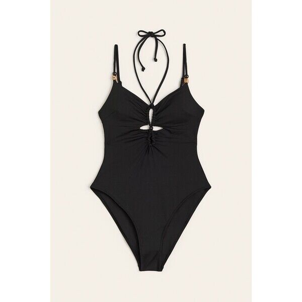 H&M Kostium kąpielowy High Leg - Dekolt w serek - Bez rękawów - 1143832002 Czarny