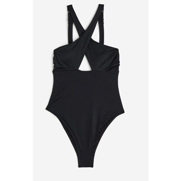 H&M Modelujący kostium kąpielowy High Leg - Dekolt w serek - Bez rękawów - 1145757001 Czarny