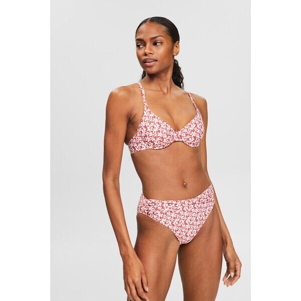 Esprit Niewyściełany top bikini z fiszbinami i nadrukiem 994EF1A319_610
