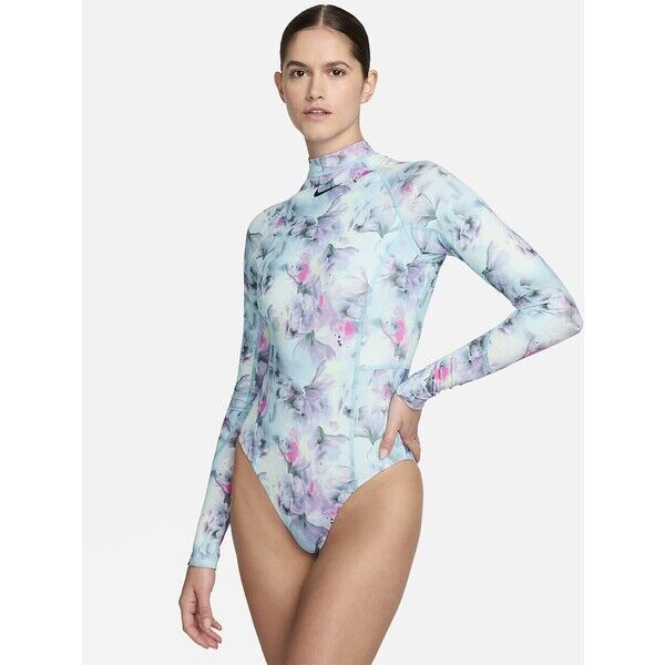 Jednoczęściowy damski kostium kąpielowy z długim rękawem Nike Swim Hydralock Fusion FZ6247-407