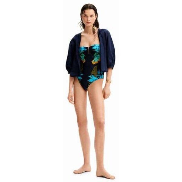 Desigual Kostium kąpielowy bandeau w tropikalny wzór 24SWMKX15000