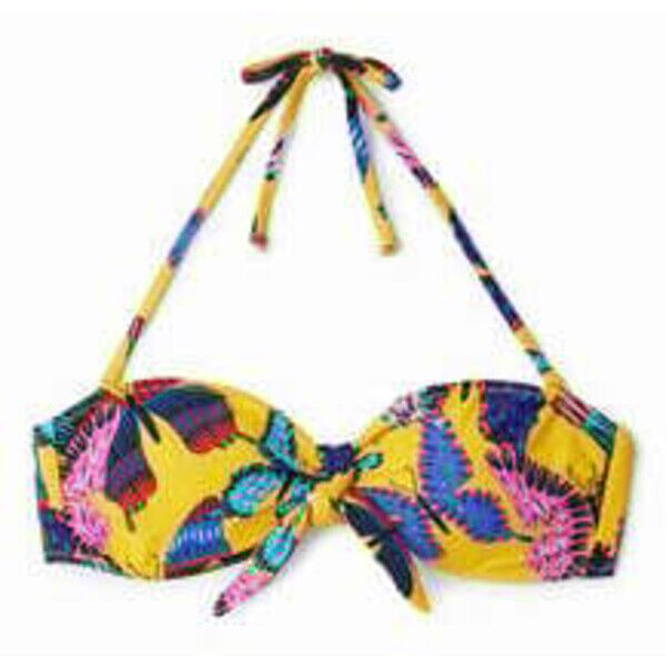 Desigual Top od bikini w motyle z wiązaniem 22SWMK208018
