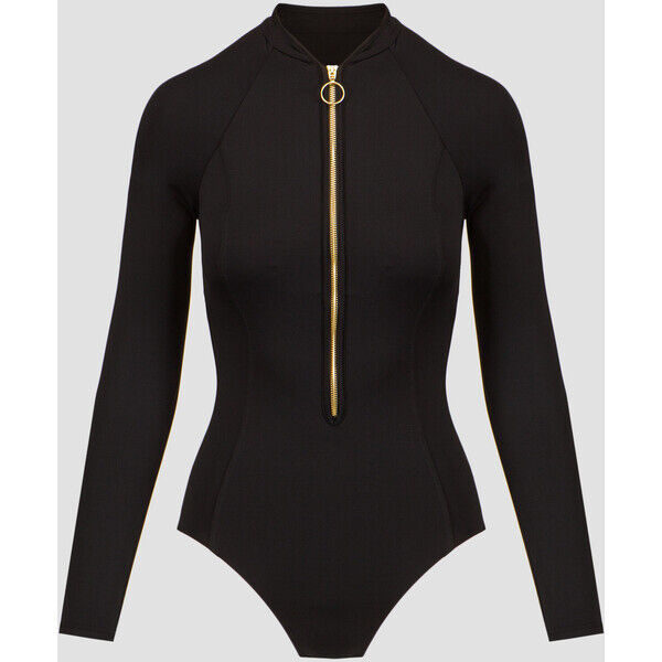 Czarny jednoczęściowy strój kąpielowy damski Seafolly Zip Front Surfsuit 10936942-black 10936942-black