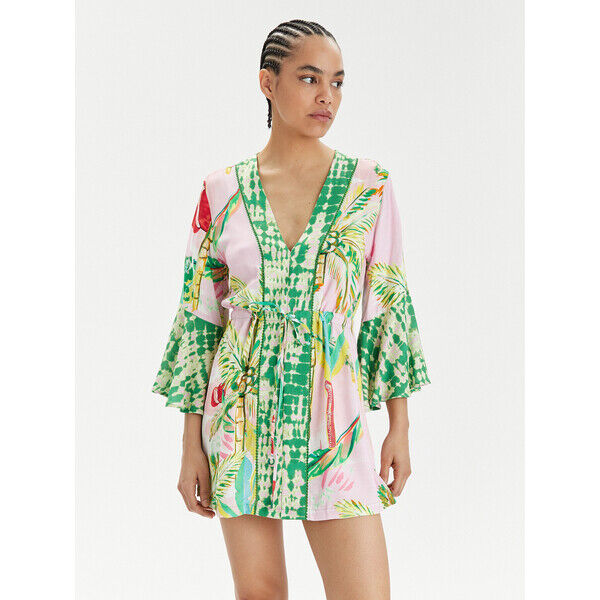 Maaji Kimono Retro Palms PT2472CPO001 Kolorowy Relaxed Fit
