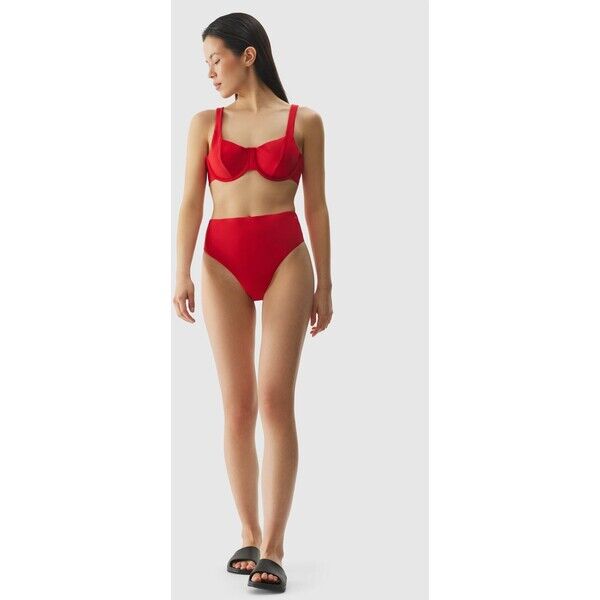 4F Dół od bikini damski - czerwony