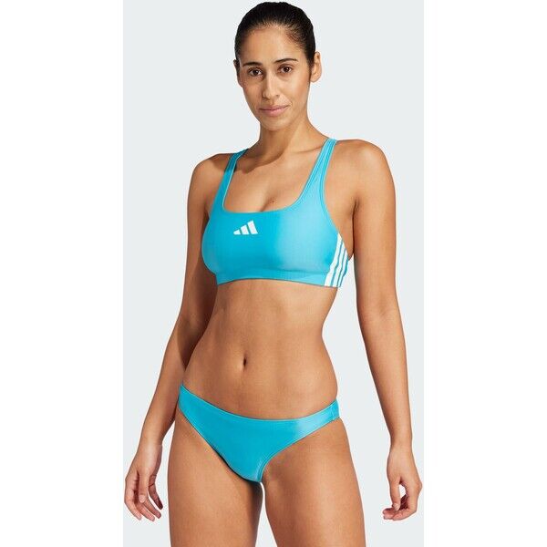 Adidas Bikini 3-Stripes V-Back Lucid Cyan / White