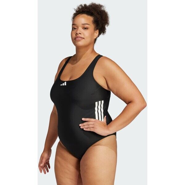 Adidas Strój do pływania 3-Stripes C-Back (Plus Size) Black / White
