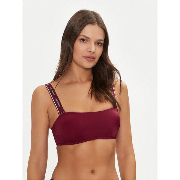 Calvin Klein Swimwear Góra od bikini KW0KW02731 Bordowy