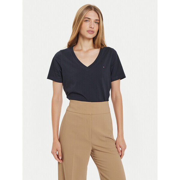 Tommy Hilfiger T-Shirt WW0WW44177 Granatowy Regular Fit