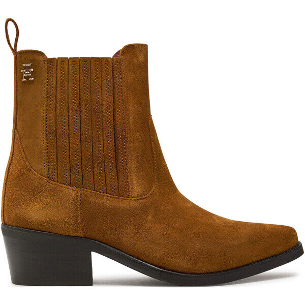 Tommy Hilfiger Botki Th Suede Cowboy Boot FW0FW08034 Brązowy