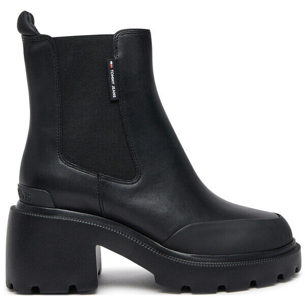 Tommy Jeans Botki Tjw Mid Heel Chelsea Boot EN0EN02681 Czarny