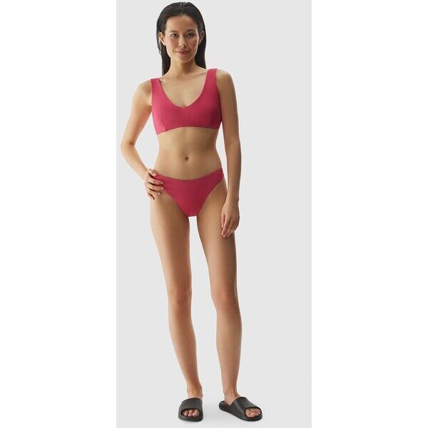 4F Dół od bikini damski - różowy