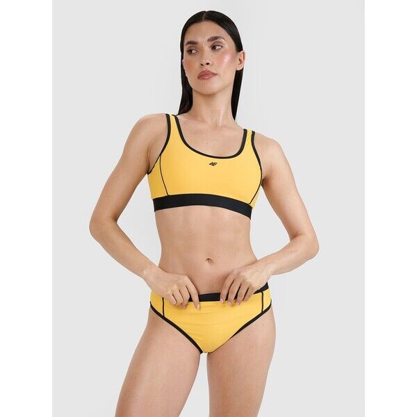 4F Góra od bikini damska - żółta 4FWSS25UBKBF078-71S