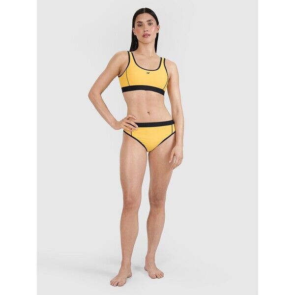 4F Dół od bikini damski - żółty