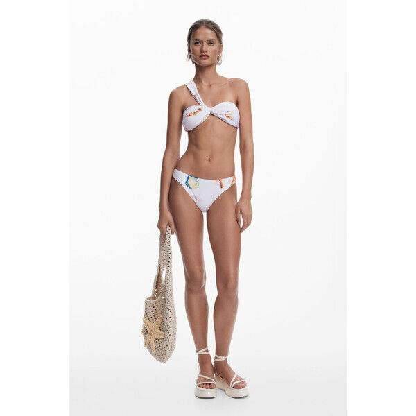 Desigual Majtki bikini z muszelkami 25SWMKX51000